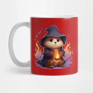 Sea Otter Wizard conjures fire Mug